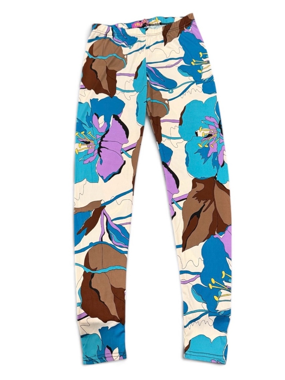 Yelete Floral Print Leggings – One Size – NWT